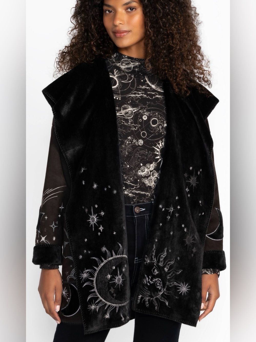 Johnny Was CHANI FAUX SUEDE BACK FUR COAT